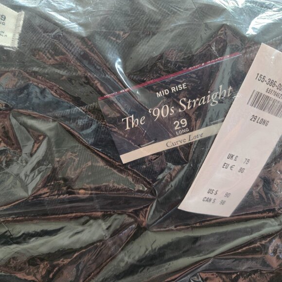 Abercrombie & Fitch Curve Love Mid Rise 90s Straight Jean - 29L Black (NWT!) - Picture 9 of 9